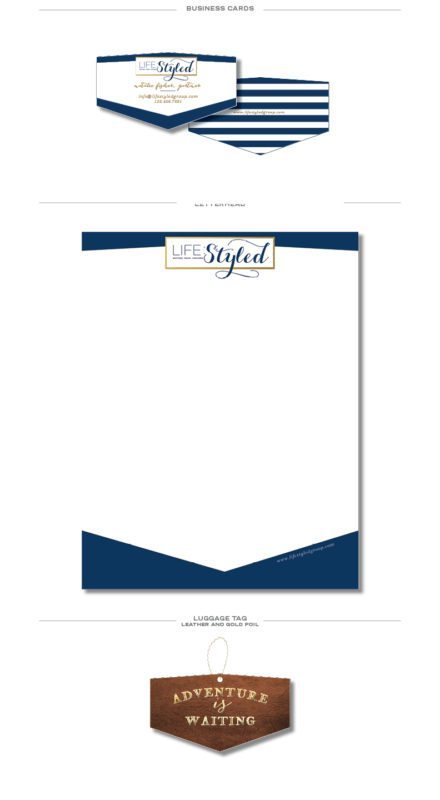 luxury gold foil printing, print collateral, luxury brand identity, navy and gold branding