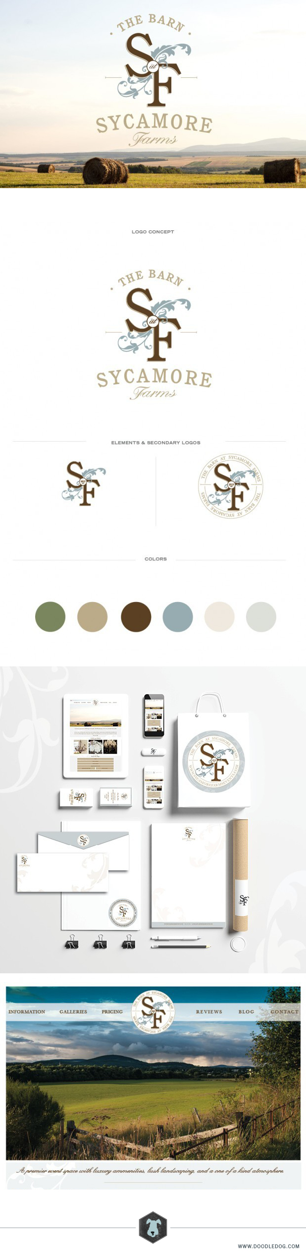 Doodle Dog Brand Board | Sycamore Farms Wedding Venue