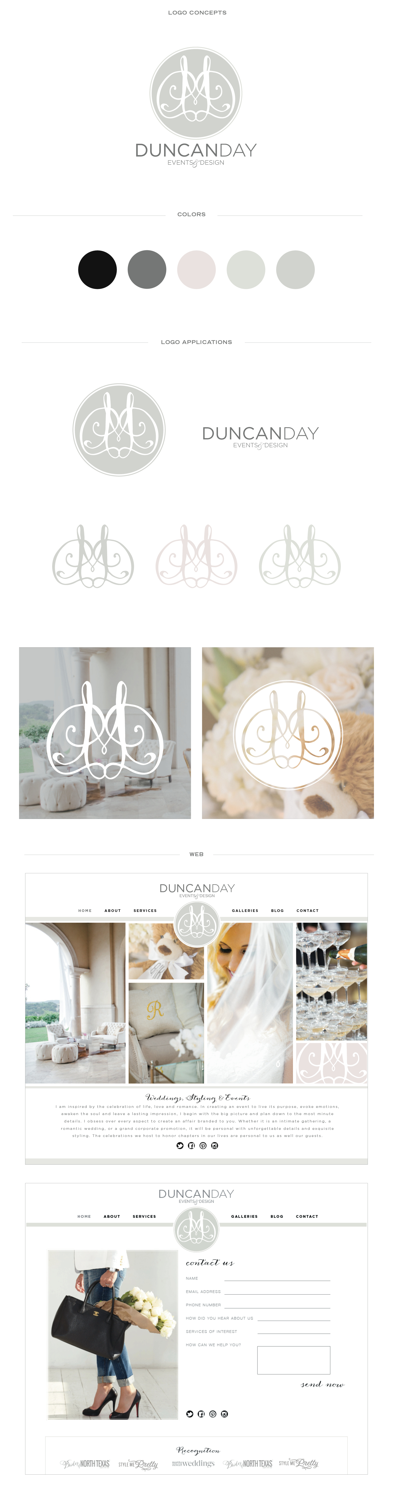 soft feminine brand identity for Duncan Day Events & Design | Doodle Dog