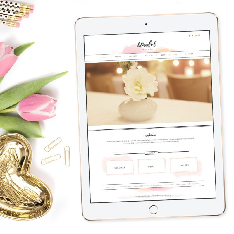 Feminine Website Design for Blissful By Design | Doodle Dog