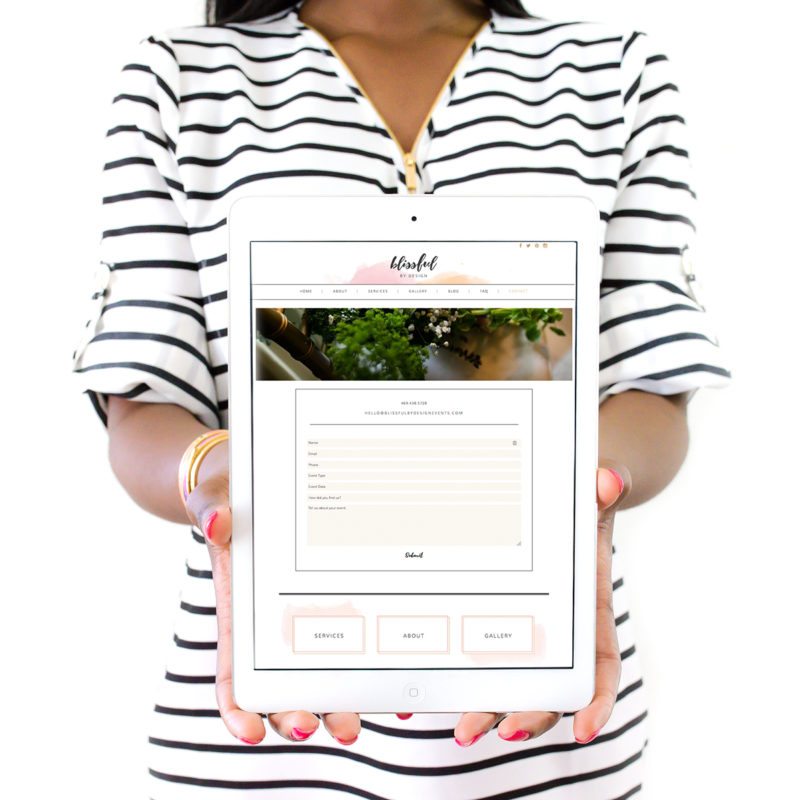 Feminine Website Design for Blissful By Design | Doodle Dog