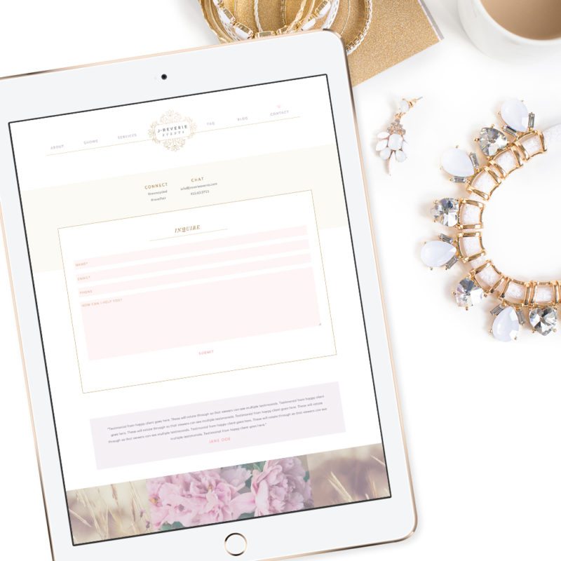Wedding Industry Branding and Web Design | J. Reverie Events