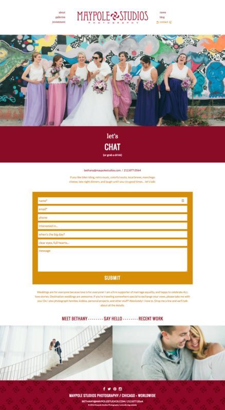 Wedding Photographer Website Design for Maypole Studios | Doodle Dog