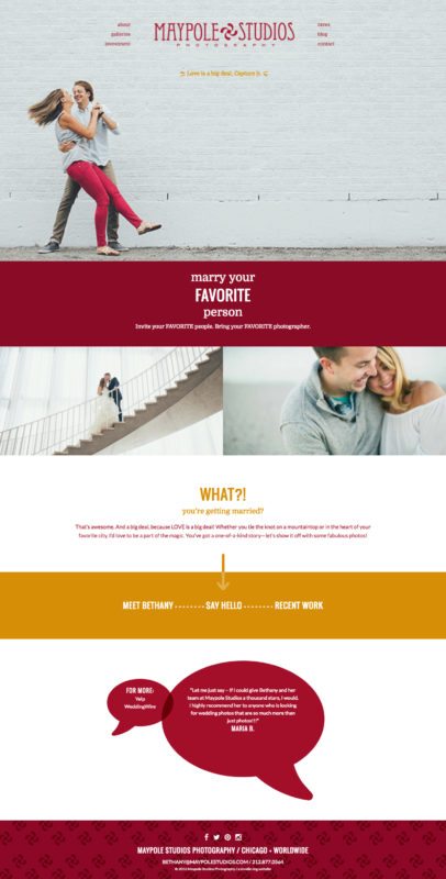 Wedding Photographer Website Design for Maypole Studios | Doodle Dog