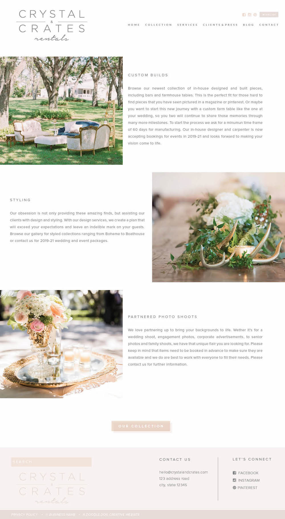 Event Rentals Company Website